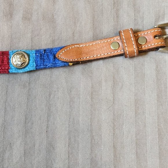 Circle Y of Yoakum Colorful Leather Western Belt Southwestern Design Conchos - Picture 5 of 10